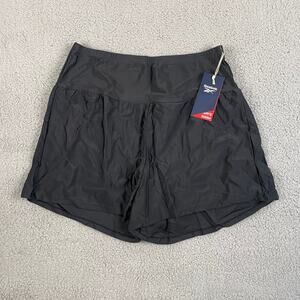 Reebok Women's Sz. 14 Black Quick Dry UPF 50+ Control Swim Shorts w/ Brief Liner